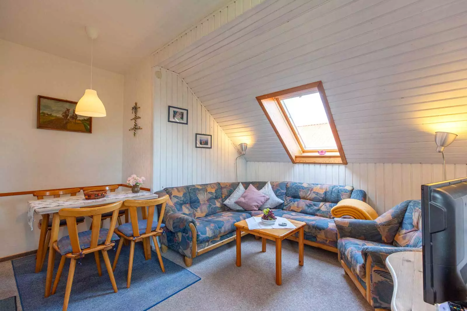 Wohnbereich der Ferienwohnung Morgensünn auf dem Hof am Hörn auf Pellworm