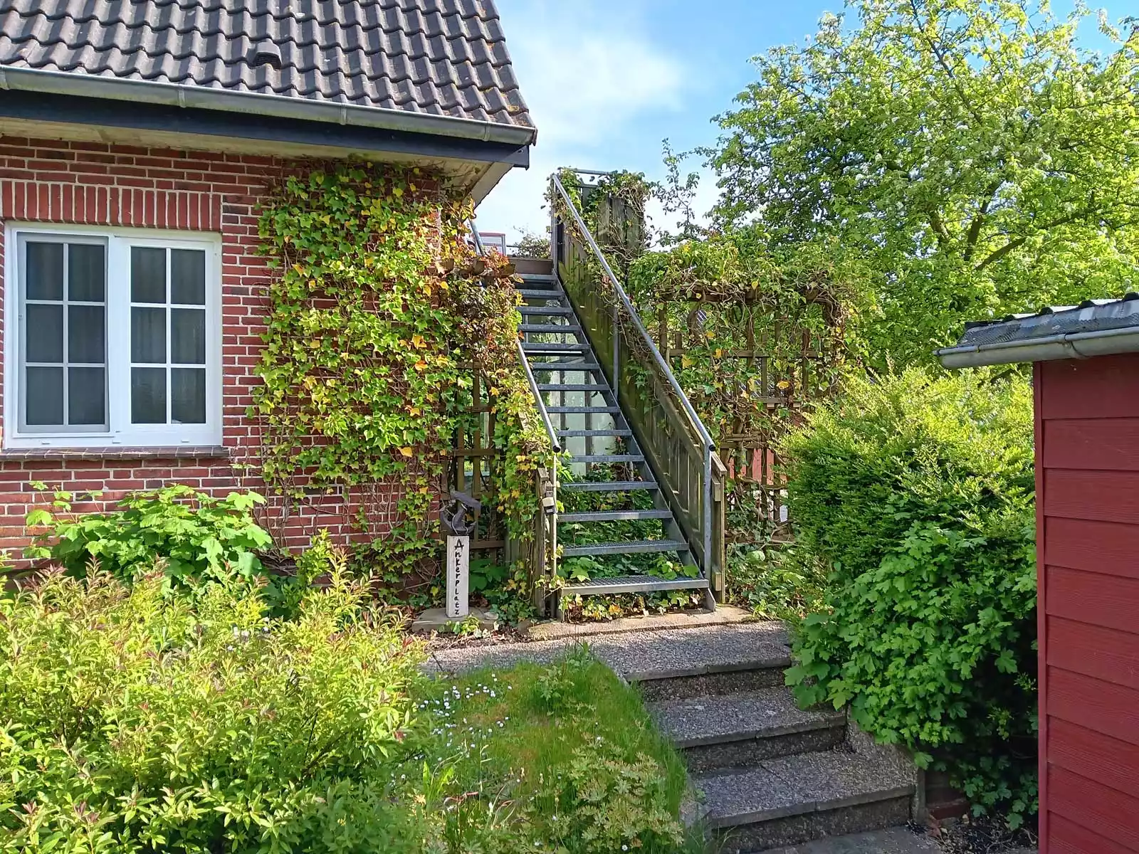 Aufgang zur Ferienwohnung Ankerplatz im Haus Hafennähe auf Pellworm